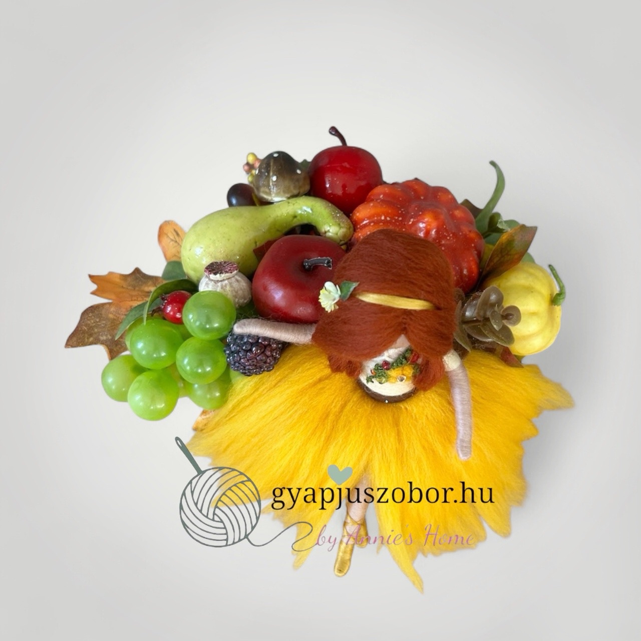 Őszi tündér box – kézzel készült gyapjúszobor - Image 2